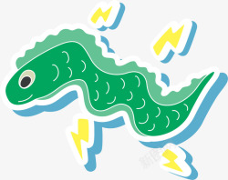 电鳗绿色卡通海鳗电鳗高清图片