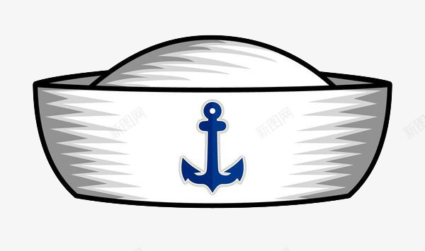 卡通白色蓝色logo水手帽图标png_新图网 https://ixintu.com 水手帽 水手服 海军 海军制服 海员 海洋舰队
