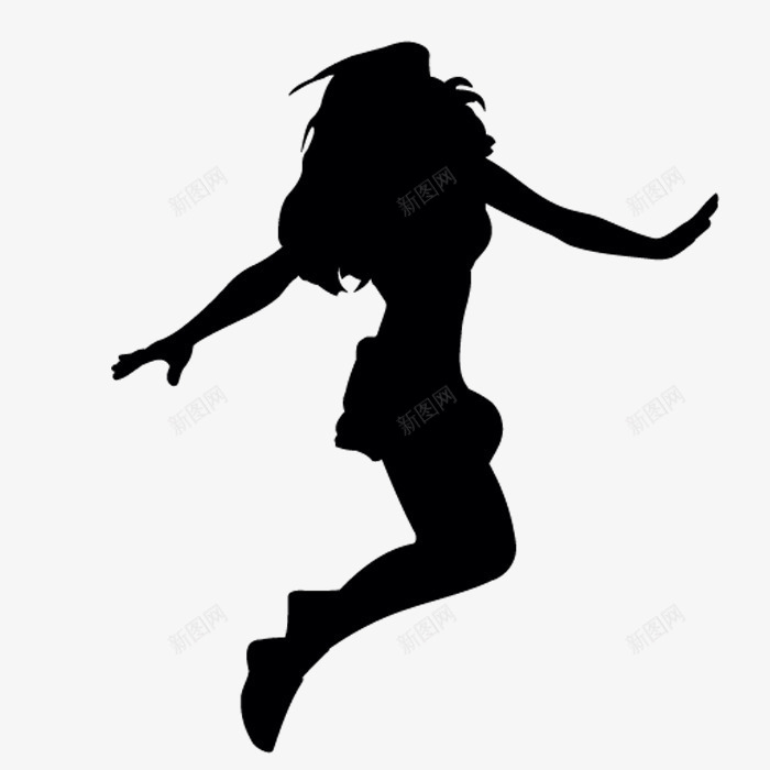 跳跃的人png免抠素材_新图网 https://ixintu.com 人物 人物轮廓 手绘画 矢量装饰 装饰