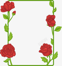 红玫瑰花藤红玫瑰花藤边框高清图片
