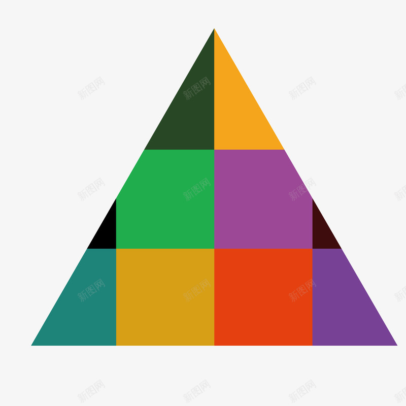 彩色方块三角形png免抠素材_新图网 https://ixintu.com 三角型 三角形 彩色 方块