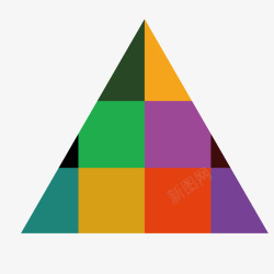 彩色方块三角形素材