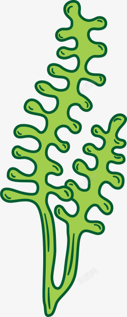 绿色卡通海底植物素材
