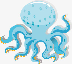 蓝色八爪鱼世界海洋日蓝色章鱼高清图片