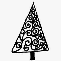 藤蔓花纹图案圣诞树素材