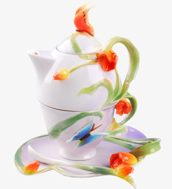 花卉茶壶精美茶壶高清图片