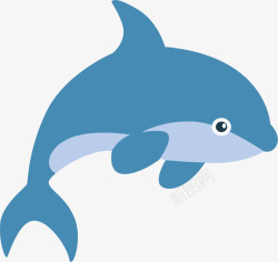蓝色卡通可爱海豚素材