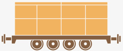 浅色方块卡通列车守车矢量图素材