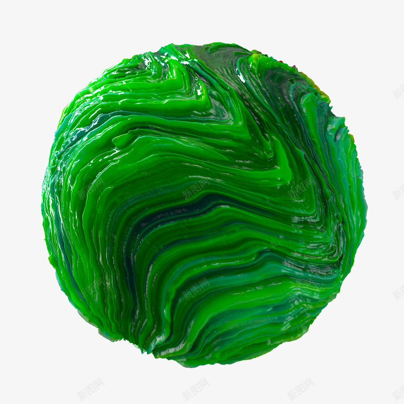 绿色球体png免抠素材_新图网 https://ixintu.com 创意球 彩色 球体 胶体 色彩 艺术感 装饰 颜料