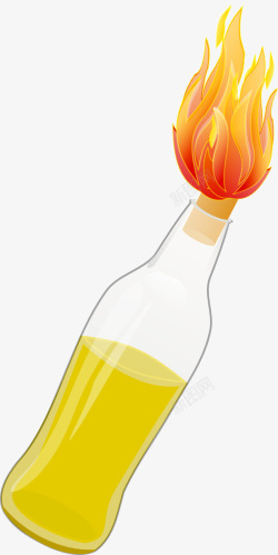 卡通黄色液体瓶子素材