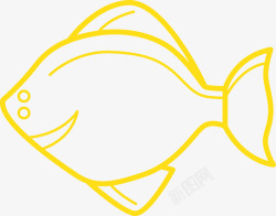 创意手绘金色鱼矢量图素材