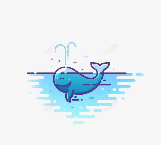 扁平化鲸鱼png免抠素材_新图网 https://ixintu.com 创意 手绘鲸鱼 海洋 蓝色鲸鱼 蓝鲸 鲸鱼插画