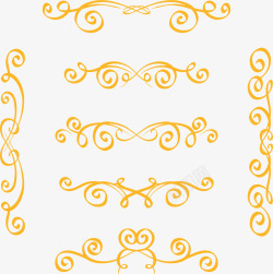黄色欧式花藤分隔栏矢量图素材