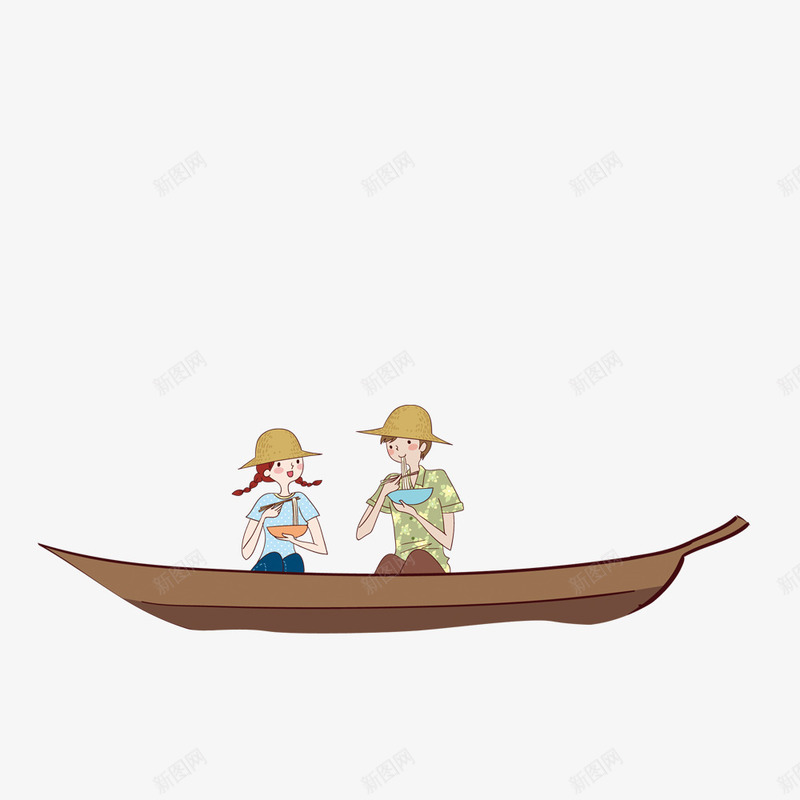 坐船的人png免抠素材_新图网 https://ixintu.com 人物 手绘画 矢量装饰 船 装饰