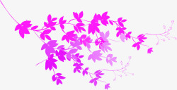 紫色手绘花纹花藤素材