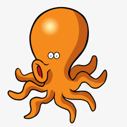 橙色章鱼手绘橙色的章鱼矢量图高清图片