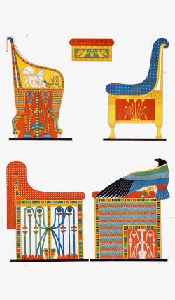 手绘古代座椅素材