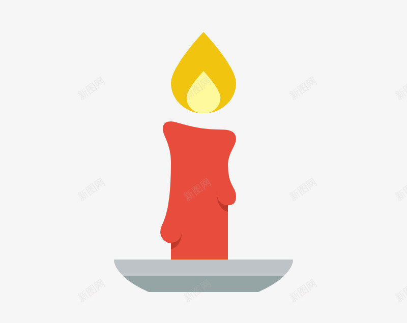 盘子上的红蜡烛png免抠素材_新图网 https://ixintu.com 卡通手绘 手绘蜡烛 火焰 珠光 红色蜡烛 红蜡烛 装饰图
