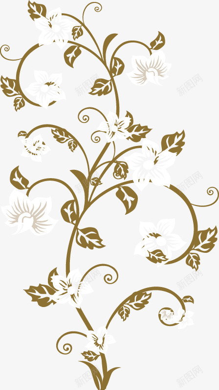 手绘白色花朵花藤图案png免抠素材_新图网 https://ixintu.com 图案 手绘 白色 花朵 花藤