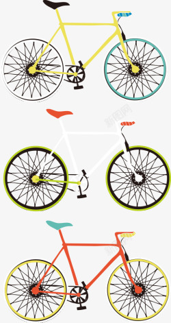 自行车印花矢量图素材