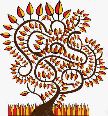 创意复古卡通树插画png免抠素材_新图网 https://ixintu.com 创意 卡通树 复古 文艺 树 色彩