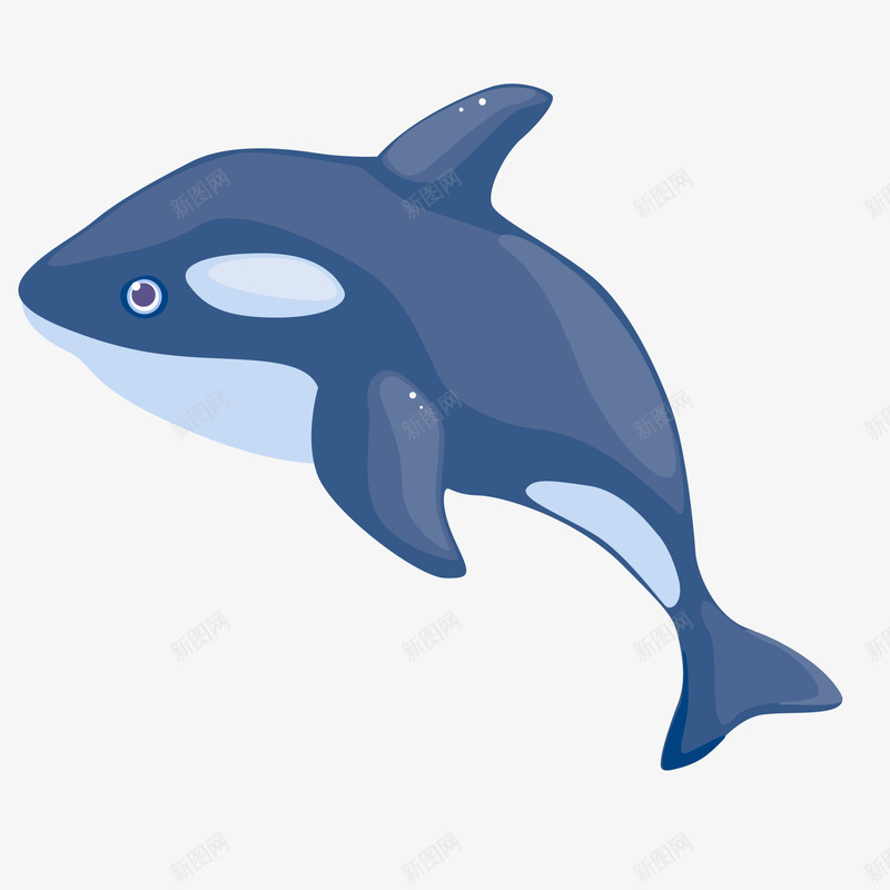 卡通深蓝色的海豚矢量图ai免抠素材_新图网 https://ixintu.com 动物设计 卡通 可爱 海洋动物 海豚 深蓝色 矢量图