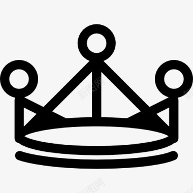 王冠形状的直线和圆图标图标