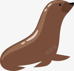 趴着的海豹世界海洋日棕色海豹高清图片