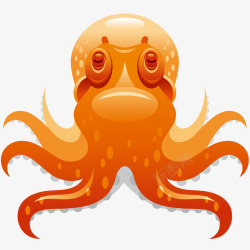橙色章鱼橙色的章鱼动物矢量图高清图片