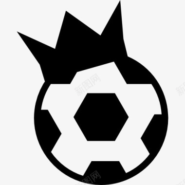 体育奖象征足球与冠图标图标