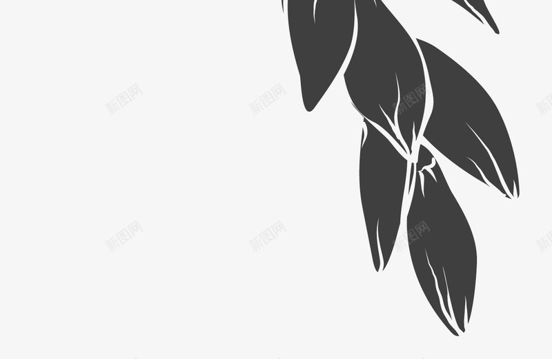 手绘藤蔓黑色装饰png免抠素材_新图网 https://ixintu.com 手绘 树叶 素描 装饰 黑色