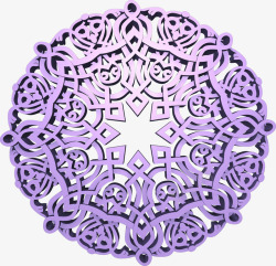 紫色镂空印花古典七夕素材