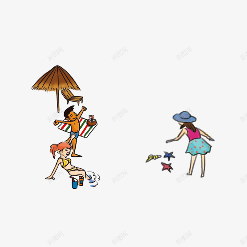沙滩上玩耍的小孩子png免抠素材_新图网 https://ixintu.com 小孩 手绘 沙滩美女 海洋小动物 海滨浴场 漫画