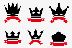 皇冠的剪影皇冠和丝带标志高清图片