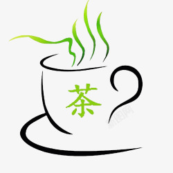 茶壶简笔画冒着热气的一杯茶简笔画图标高清图片