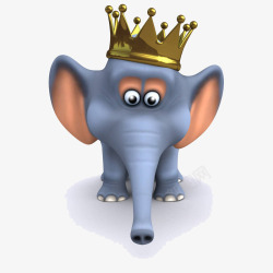 带皇冠的大象素材