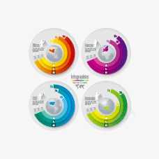 色彩圆环信息展示ppt元素素材