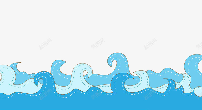 海洋浪花绘画png免抠素材_新图网 https://ixintu.com 波纹 海水 海浪 蓝色