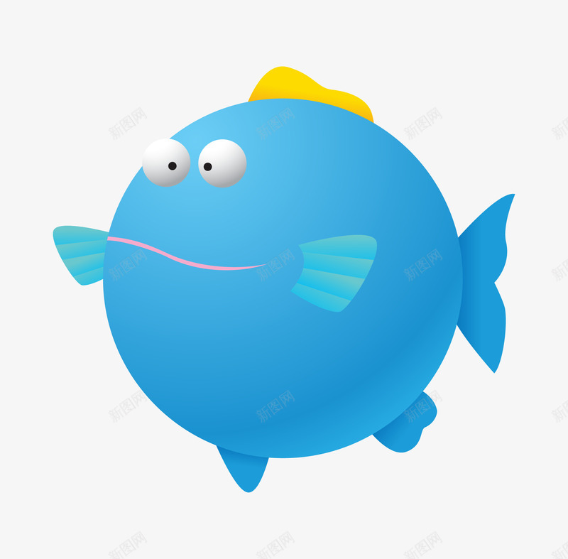 蓝色手绘的小鱼png免抠素材_新图网 https://ixintu.com 动漫动画 卡通手绘 小鱼 海洋动物 蓝色 装饰图