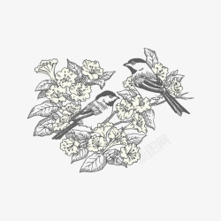 水墨花鸟素材