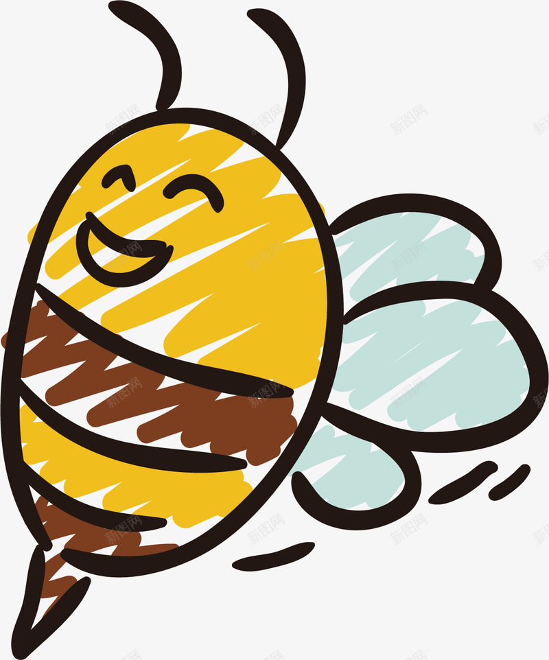 蜜蜂卡通手绘矢量图ai免抠素材_新图网 https://ixintu.com 创意 卡通手绘 绘画 虫 蜜蜂 装饰 矢量图