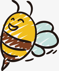 蜜蜂卡通手绘矢量图素材