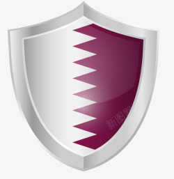 盾牌样式卡塔尔国旗矢量图素材