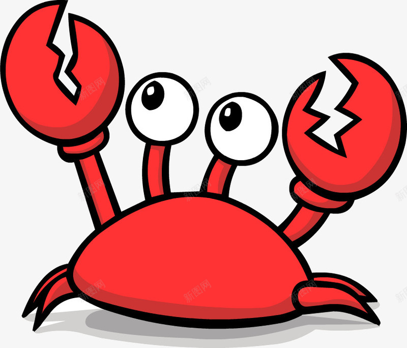 大眼睛可爱螃蟹png免抠素材_新图网 https://ixintu.com 可爱风格 大眼睛 海洋生物 红色 螃蟹素材