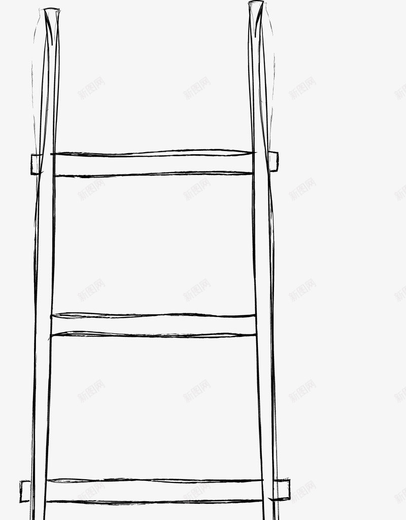 卡通手绘木梯png免抠素材_新图网 https://ixintu.com 卡通 手绘 木梯 梯子 绘画