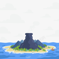 海岛火山风景素材