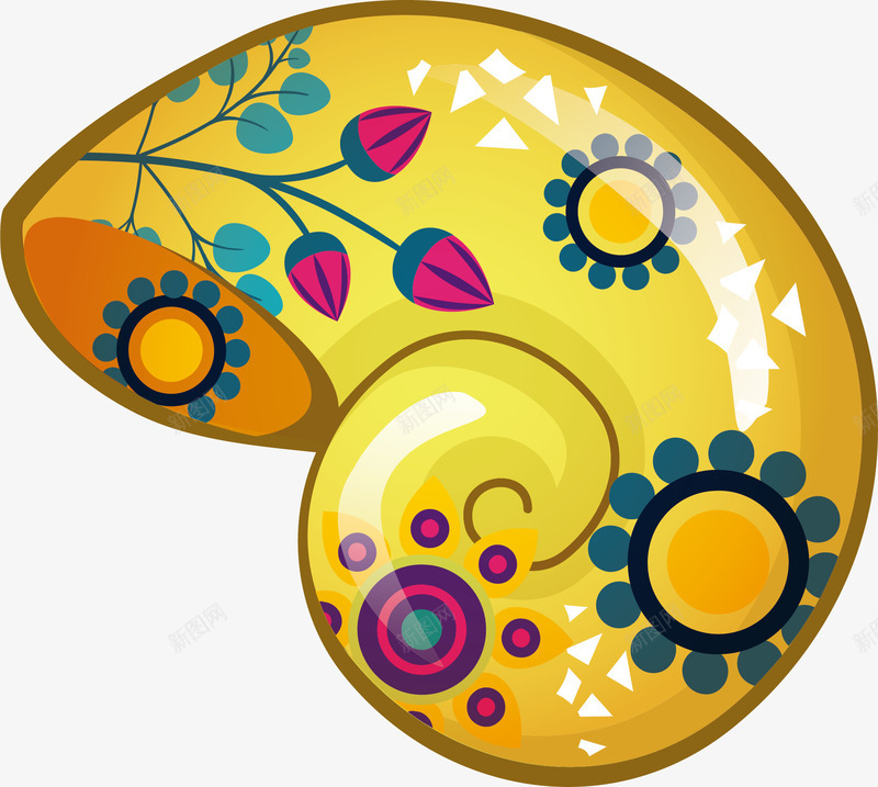 印花蜗牛壳png免抠素材_新图网 https://ixintu.com 创意 卡通 印花 可爱 彩色 手绘的 矢量的 蜗牛壳