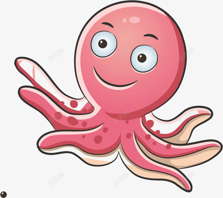 卡通章鱼png免抠素材_新图网 https://ixintu.com AI 卡通 可爱 夏天 手绘 海 海产品 海洋 章鱼 粉色 线条 鱼