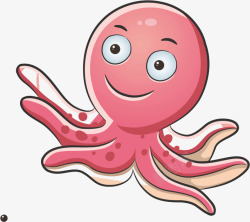 卡通粉色鳐鱼卡通章鱼高清图片