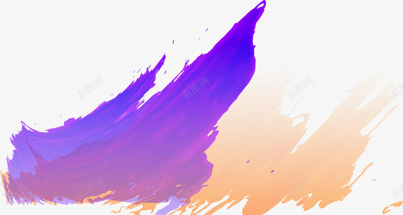 炫彩紫色橘色笔刷png免抠素材_新图网 https://ixintu.com 橘色 炫彩笔刷 矢量素材 笔刷 紫色